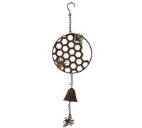 AB Tools Honeycomb Wind Chime Bee Bell Hanging Garden Yard Hex Decor Metal Wasp