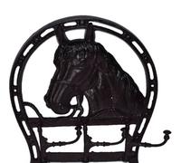 AB Tools Horse Head Coat Jacket Hanger / Rack 3 Hooks / Pegs Stable Wall Hall House