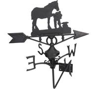 AB Tools Horse / Mare Farrier Weather Vane Vain Wall Mount House Roof Cast Iron Shoe