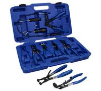 AB Tools Hose Clamp Clip Plier Set, Swivel Jaw Flat Band Angled Removal Tool 9Pc At613