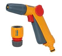 AB Tools Hozelock Jet Spray Nozzle Garden Hose Pipe Water Gun & Aqua Stop Fitting