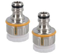 AB Tools Hozelock Outdoor Garden Tap Hose Threaded Tap Connector 3/4In - 1/2In 2Pc