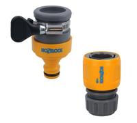 AB Tools Hozelock Round Mixer Indoor Tap Connector 20-24mm & Hose Pipe Connector