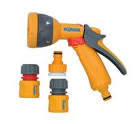 AB Tools Hozelock Spray Nozzle Garden Hose Pipe Water Gun 5 Function & 3 Fittings Yard