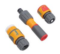 AB Tools Hozelock Twist 3In1 Spray Nozzle Garden Yard Hose Pipe Water Gun & Fittings