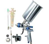 AB Tools Hvlp Spray Gun Kit With Regulator 1.4mm & 2.0mm Nozzles 1000Ml Cup At982