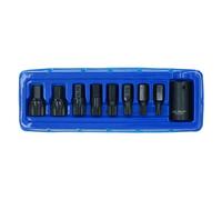 AB Tools Impact Impacted Spline Bits Sockets With 1/2In Drive Bit Holder M6 - M18 9Pc Set
