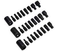 AB Tools Impact Male Hex + Spline + Torx Bits Sockets With 1/2In Drive Bit Holder 27Pc Set