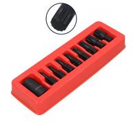 AB Tools Impact Spline Bit And 1/2" Drive Bit Holder Set M6 - M18 Impacted Sockets 9Pc