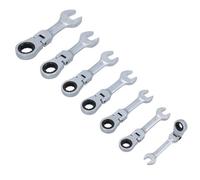 AB Tools Imperial Sae Af Stubby Flexi Headed Ratchet Spanners Spanner 5/16" - 3/4" 7Pc