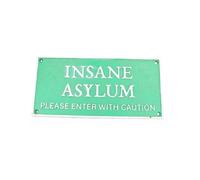 AB Tools Insane Asylum Enter With Caution Sign Plaque Cast Iron Door Mental Hospital