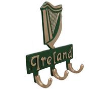 AB Tools Irish Ireland Coat Jacket Key Hanger / Rack 3 Hooks / Pegs Wall Hall House Harp