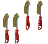 AB Tools Italian Brass Coated Wire Spid Brush Rust Removal Cleaning Hand Brush 4 Pack