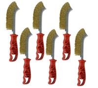 AB Tools Italian Brass Coated Wire Spid Brush Rust Removal Cleaning Hand Brush 6 Pack