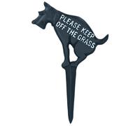 AB Tools Keep Dog Off The Grass Warning Sign Plaque Stake Cast Iron Garden Lawn 1Pk
