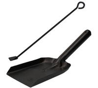 AB Tools L Ash Rake Scraper & Shovel For Flues Wood Burner Fire Coal Steel Metal Black