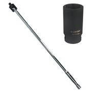 AB Tools Land Rover Wheel Nut 27mm Deep Impact Socket And 1/2" Drive Breaker Bar