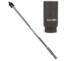 AB Tools Land Rover Wheel Nut 27mm Deep Impact Socket and 1/2" Drive Breaker Bar