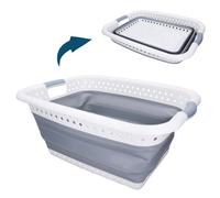 AB Tools Large Collapsible Folding Laundry Clothes Washing Basket 37Ltr Capacity Pop Up