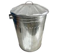 AB Tools Large Metal Galvanised Bin With Lid + Handles Waste And Animal Feed Storage 1Pc