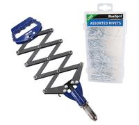 AB Tools Lazy Tong Blind Pop Pot Rivet Riveter Gun 2.4mm - 6.4mm + 320 Aluminium Rivets