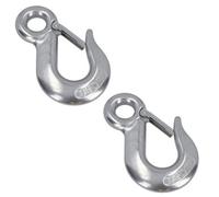 AB Tools Lifting Eye Slip Hook With Safety Latch 316 Stainless Steel For 3/8In Chain 2Pc