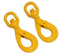 AB Tools Lifting Swivel Eye Locking Auto Lock Sling Chain Hook 2.0 Ton For 7-8mm Chains 2Pc