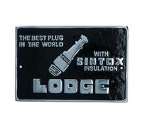 AB Tools Lodge Spark Plug Aluminium Sign Plaque Door Wall Garage Workshop Car Engine
