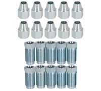 AB Tools Long 1/2" X 20 Unf Male + Female Steel Brake Pipe Fittings For 5/16" Pipe 20Pc