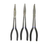 AB Tools Long Nose Pliers Set Extra Long 3Pc 11" / 285mm Straight Bent Angled