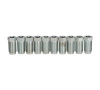 AB Tools Long Steel Male Brake Pipe Union Fittings 1/2" x 20 UNF for 1/4" Brake Pipe 10pc
