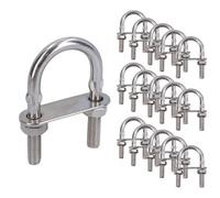 AB Tools M10 40mm X 82mm U-Bolt / N-Bolt Stainless Steel Marine Grade Boat Trailer 16 Pack