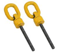 AB Tools M10 X 90mm Swivel Rotating Lifting Point Eye Bolt With Ring 0.5T Capacity 2Pc