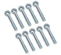 AB Tools M12 80mm Eye Bolt 10 Pack Zinc Plated Threaded Rings Din444 Catenary Wire