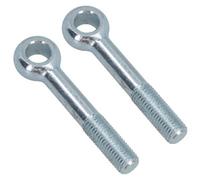 AB Tools M12 80mm Eye Bolt 2 Pack Zinc Plated Threaded Rings Din444 Catenary Wire