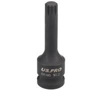 AB Tools M12 X 78mm Impacted Impact Extra Long Spline Bit 1/2" Drive Male Socket