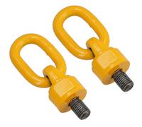 AB Tools M16 X 40mm Swivel Rotating Lifting Point Eye Bolt With Ring 1.12T Capacity 2Pc