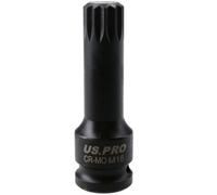 AB Tools M18 X 78mm Spline Bit Triple Square Impacted Extra Long 1/2" Drive Male Socket