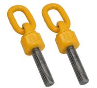 AB Tools M24 X 120mm Swivel Rotating Lifting Point Eye Bolt With Ring 3.15 Ton Capacity 2Pc