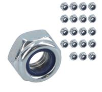 AB Tools M6 X 1.0mm Nyloc Nut Fastener Hexagonal Metric Nuts Grade 8 Zinc Plated 20Pk