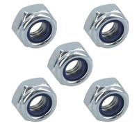AB Tools M6 X 1.0mm Nyloc Nut Fastener Hexagonal Metric Nuts Grade 8 Zinc Plated 5Pk