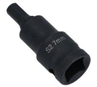 AB Tools M7 X 55mm 1/2In Drive Short Impact Impacted Allen Hex Key Socket 7mm