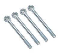 AB Tools M8 100mm Eye Bolt 4 Pack Zinc Plated Threaded Rings Din444 Catenary Wire