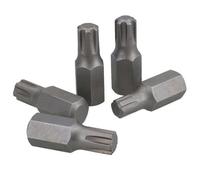 AB Tools M8 Male Short (30mm) Ribe Bit 5 Pack With 10mm Hex End S2 Steel Bergen