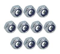 AB Tools M8 X 1.25mm Nyloc Nut Fastener Hexagonal Metric Nuts Grade 8 Zinc Plated 10Pk
