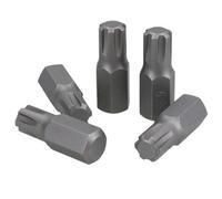 AB Tools M9 Male Short (30mm) Ribe Bit 5 Pack With 10mm Hex End S2 Steel Bergen