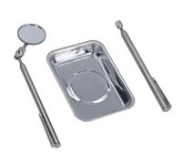 AB Tools Magnetic Extendable Pick Up Tool Inspection Mirror Stainless Steel Parts Tray 3Pc