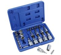 AB Tools Male Female Torx Star E Sockets 1/4" 3/8" 1/2" Drive E4 -E20 T8 -T55 29Pc