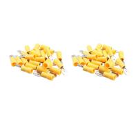 AB Tools Male Yellow Electrical Cable Wire Spade Terminals Crimps Connectors 50Pc