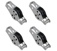 AB Tools Marine Pulley Block With 25mm Diameter Nylon Wheel 316 Grade Stainless Steel 4Pc